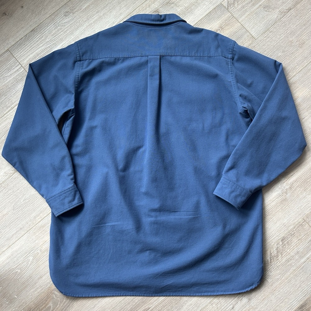 LL Bean Shirt Mens XLT Blue Chamois Flannel Heavy Button Up 0-MT04 - Picture 2 of 8